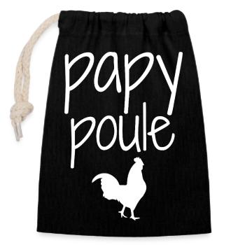 Grandpa Hen - Closable cotton gift bag (14x20cm) - black - Front