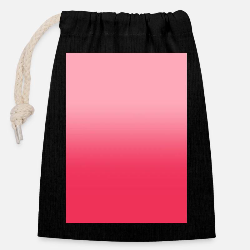 Dégradé - rose rouge personnalisable - Sac cadeau en coton avec cordon (14 x 20 cm) - noir