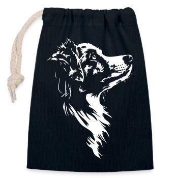 Australian Shepherd Silhouette Hütehund Wilsigns - Verschließbarer Geschenkbeutel aus Baumwolle (14x20cm) - Navy - Vorne