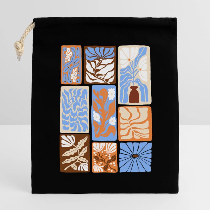 Abstract Botanical Patterns Closable cotton gift bag (14x20cm)