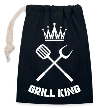 grill_king- - Verschließbarer Geschenkbeutel aus Baumwolle (14x20cm) - Navy - Vorne