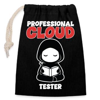 Humour Professional Cloud Tester Manga - Sac cadeau en coton avec cordon (14 x 20 cm) - noir - Devant
