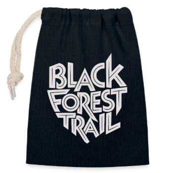 Black Forest Trail Typografie Logo - Verschließbarer Geschenkbeutel aus Baumwolle (14x20cm) - Navy - Vorne