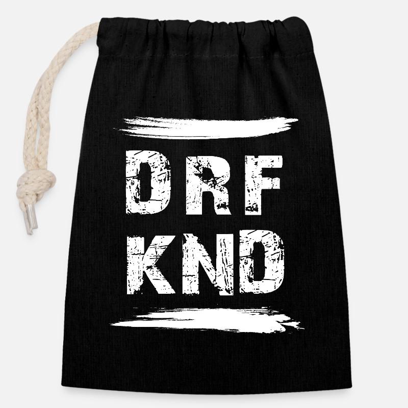 Village Kid - Closable cotton gift bag (14x20cm) - black