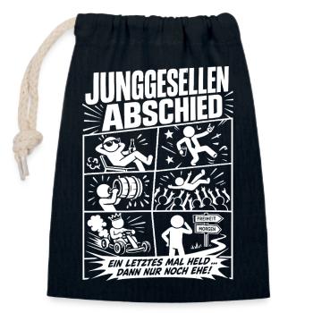 Junggesellenabschied Ein letztes Mal Held - Verschließbarer Geschenkbeutel aus Baumwolle (14x20cm) - Navy - Vorne