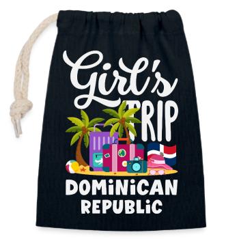 Drapeau de la République dominicaine Dom Rep Pride - Sac cadeau en coton avec cordon (14 x 20 cm) - bleu marine - Devant