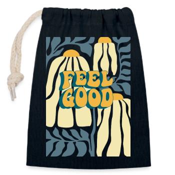 Feel Good Autumn Pumpkin Pattern - Closable cotton gift bag (14x20cm) - navy - Front