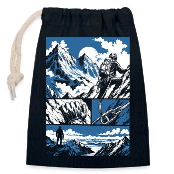 Climb Mountain Adventure - Verschließbarer Geschenkbeutel aus Baumwolle (14x20cm) - Navy - Vorne