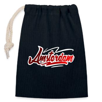 Amsterdam - Verschließbarer Geschenkbeutel aus Baumwolle (14x20cm) - Navy - Vorne