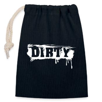 dirty brush lettering graffiti used look - Verschließbarer Geschenkbeutel aus Baumwolle (14x20cm) - Navy - Vorne