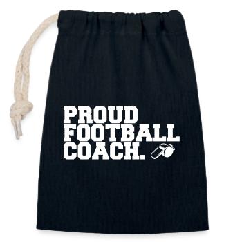 Proud Football Coach - Closable cotton gift bag (14x20cm) - navy - Front
