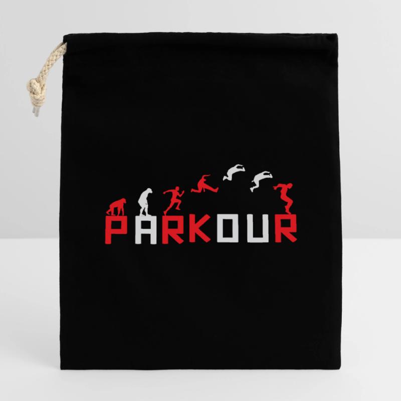 Evolution of Running Sequence Design Closable cotton gift bag (14x20cm)