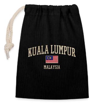 Kuala Lumpur Vintage Malaysia Flag - Closable cotton gift bag (14x20cm) - black - Front