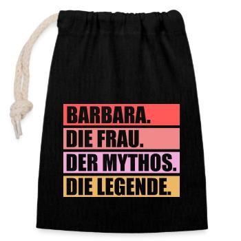 Barbara - Verschließbarer Geschenkbeutel aus Baumwolle (14x20cm) - Schwarz - Vorne