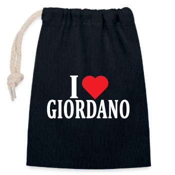 t-shirt J’adore Giordano idée cadeau t-shirt - Sac cadeau en coton avec cordon (14 x 20 cm) - bleu marine - Devant