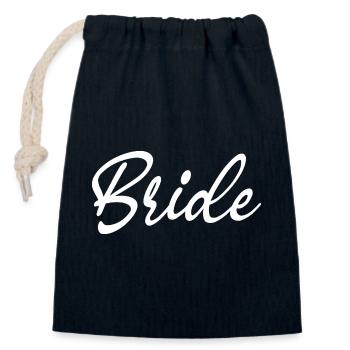 Bride Matching Engagement Bridal Shower Wedding - Closable cotton gift bag (14x20cm) - navy - Front