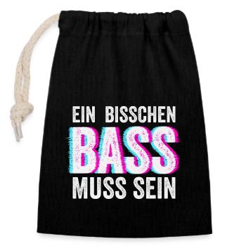 Bass Muss Sein Techno Rave Club Electro Raver - Verschließbarer Geschenkbeutel aus Baumwolle (14x20cm) - Schwarz - Vorne