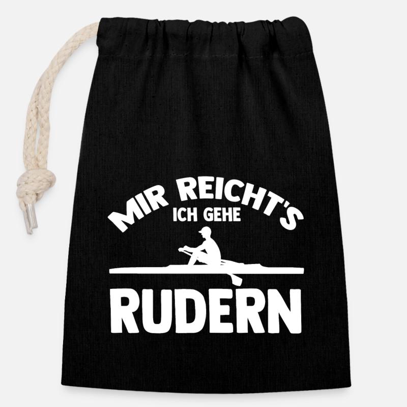 Paddeln Rudern Ruderer - Verschließbarer Geschenkbeutel aus Baumwolle (14x20cm) - Schwarz