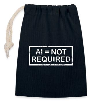 AI = not required (white) - Verschließbarer Geschenkbeutel aus Baumwolle (14x20cm) - Navy - Vorne