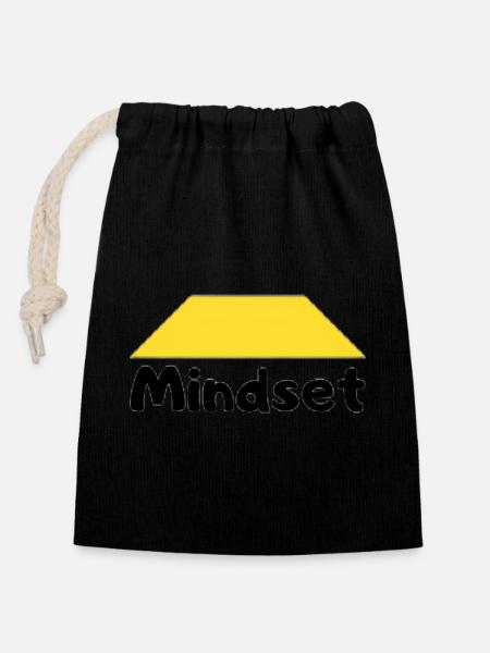 Mindset - Verschließbarer Geschenkbeutel aus Baumwolle (14x20cm) - Schwarz