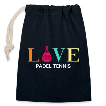 Padel PADELTENNIS Joueur de padel Padellove - Sac cadeau en coton avec cordon (14 x 20 cm) - bleu marine - Devant