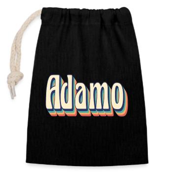 Vintage Retro Adam T-Shirt T-Shirt Geschenkidee - Verschließbarer Geschenkbeutel aus Baumwolle (14x20cm) - Schwarz - Vorne