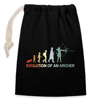 Archers Evolution - Closable cotton gift bag (14x20cm) - black - Front