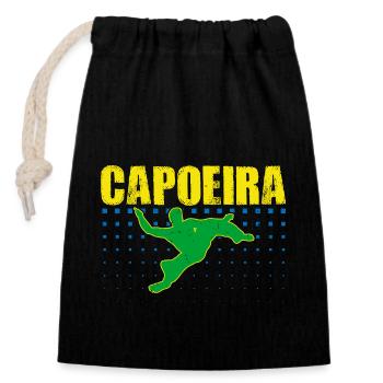 Capoeira - Verschließbarer Geschenkbeutel aus Baumwolle (14x20cm) - Schwarz - Vorne