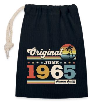 Original June 1965 Born 1965 59th Birthday 65 - Closable cotton gift bag (14x20cm) - navy - Front