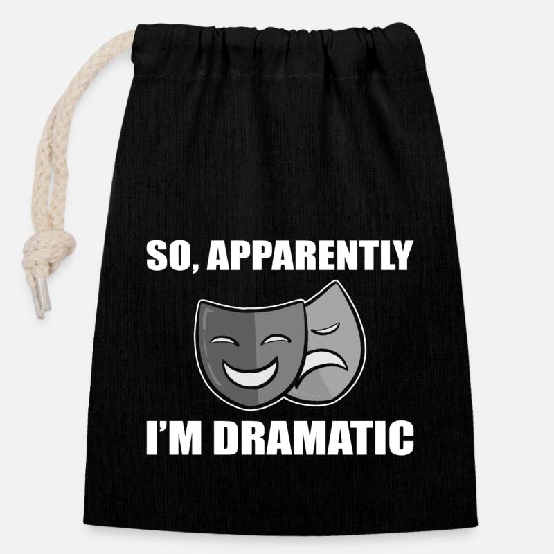 Theatre - Closable cotton gift bag (14x20cm) - black