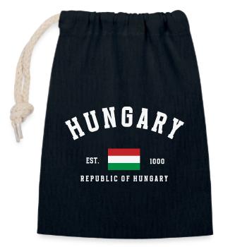 Hungary Est 1000 Vintage - Closable cotton gift bag (14x20cm) - navy - Front