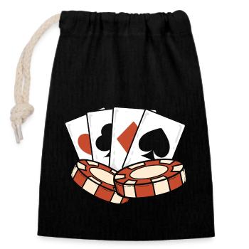 Blackjack Blackjack Casino Gambling - Closable cotton gift bag (14x20cm) - black - Front