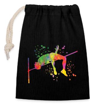High Jumper Watercolor High Jump - Closable cotton gift bag (14x20cm) - black - Front