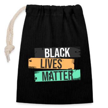 Black Lives Matter - Closable cotton gift bag (14x20cm) - black - Front