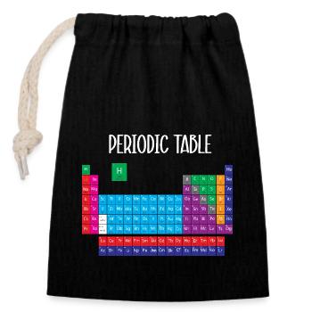 Periodic table - Closable cotton gift bag (14x20cm) - black - Front