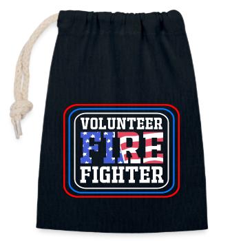 Firefighter Fire Brigade - Closable cotton gift bag (14x20cm) - navy - Front