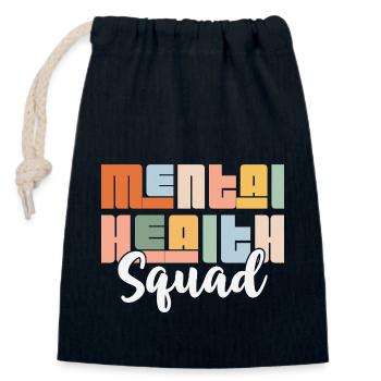 Mental Health Squad - Closable cotton gift bag (14x20cm) - navy - Front