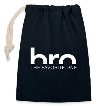 bro – the favorite one - Verschließbarer Geschenkbeutel aus Baumwolle (14x20cm) - Navy - Vorne