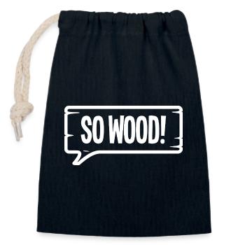 SO WOOD! - Verschließbarer Geschenkbeutel aus Baumwolle (14x20cm) - Navy - Vorne