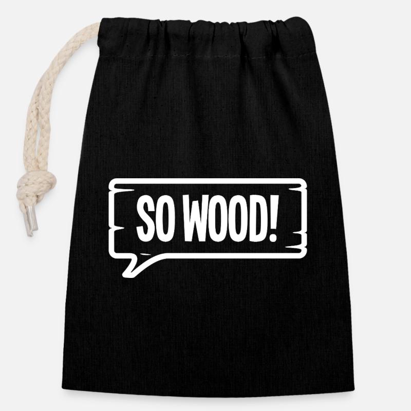 ALORS DU BOIS ! - Sac cadeau en coton avec cordon (14 x 20 cm) - noir