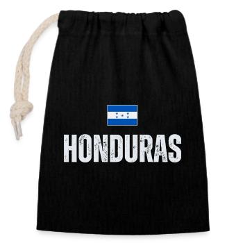 Ich liebe Honduras, Honduras Flagge - Verschließbarer Geschenkbeutel aus Baumwolle (14x20cm) - Schwarz - Vorne