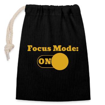 Focus Mode On Toggle - Closable cotton gift bag (14x20cm) - black - Front