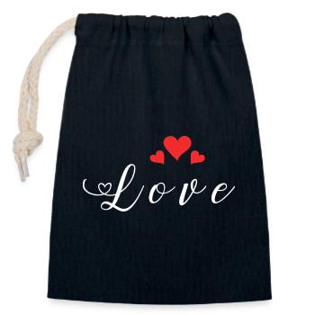 Love Heart Passion Feelings Declaration of Love - Closable cotton gift bag (14x20cm) - navy - Front