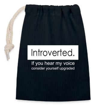 introvert - Closable cotton gift bag (14x20cm) - navy - Front