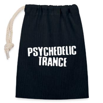 PsychoTrance gestresste Typografie - Verschließbarer Geschenkbeutel aus Baumwolle (14x20cm) - Navy - Vorne
