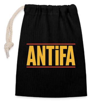 Antifa - Antifascist Merch - Closable cotton gift bag (14x20cm) - black - Front