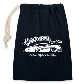 Gentlemen's Lead Shed Hot Rod - Verschließbarer Geschenkbeutel aus Baumwolle (14x20cm) - Navy - Vorne