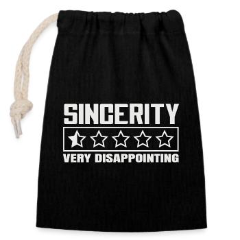 Sincerity 1 Stern Bewertung Sarkasmus Design - Verschließbarer Geschenkbeutel aus Baumwolle (14x20cm) - Schwarz - Vorne