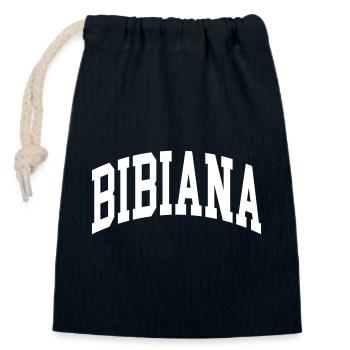 Bibiana - Closable cotton gift bag (14x20cm) - navy - Front
