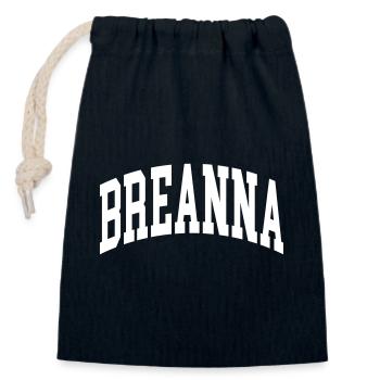 Breanna - Closable cotton gift bag (14x20cm) - navy - Front